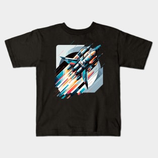 Geometric Lift-Off: Rocketship Ascension Kids T-Shirt